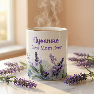 Lavender Spring Floral Best Mom Ever Coffee Mug