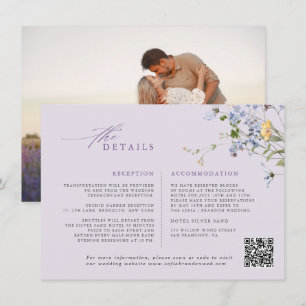 Lavender Spring Wildflower Meadow Garden Wedding  Enclosure Card