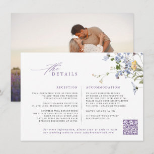 Lavender Spring Wildflower Meadow Garden Wedding  Enclosure Card