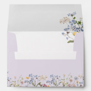 Lavender Spring Wildflower Meadow Garden Wedding Envelope