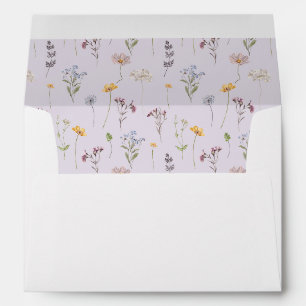 Lavender Spring Wildflower Meadow Garden Wedding Envelope