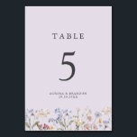 Lavender Spring Wildflower Meadow Garden Wedding  Table Number<br><div class="desc">Capture the beauty of nature on your special day with our exquisite wildflower watercolor wedding table number. Elegant, unique, and blooming with love. Use the text fields to personalize your design with your own wording and details. If you want to change the font style, color or text placement, simply click...</div>