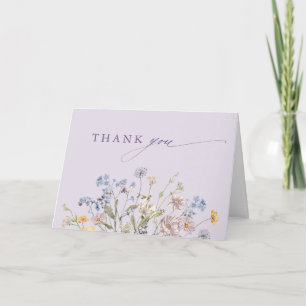 Lavender Spring Wildflower Meadow Garden Wedding Thank You Card