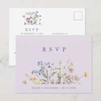 Lavender Spring Wildflower Meadow Wedding RSVP
