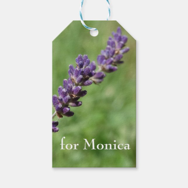 Lavender Stalk Photo  Custom Gift Tags (Front)