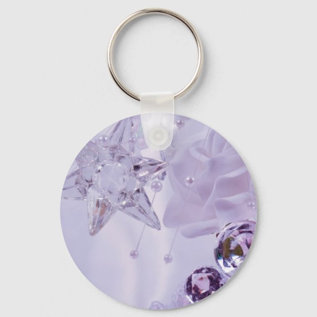 "Lavender Star and Crystals" collection Keychain (Front)
