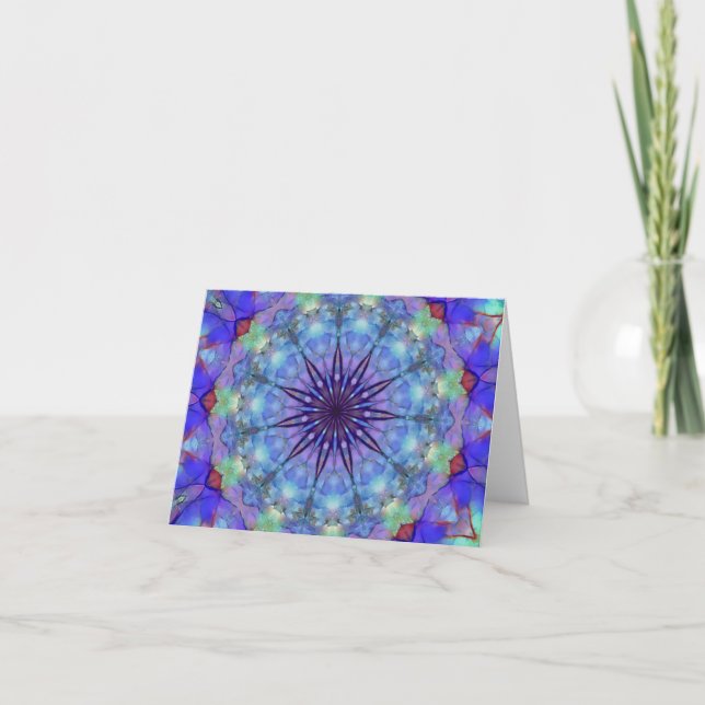 Lavender Starburst Mandala Cartes pour notes (Devant)