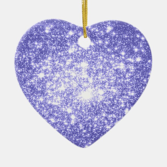 Lavender Stars Ceramic Ornament (Front)