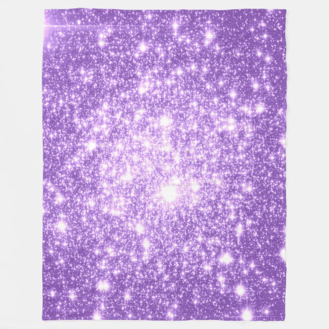 Lavender Stars Fleece Blanket (Front)