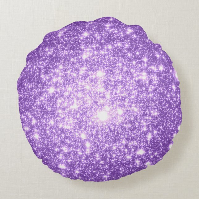 Lavender Stars Round Pillow (Back)