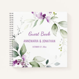 Lavender Stems and Light Green Mariage livre d'hôt