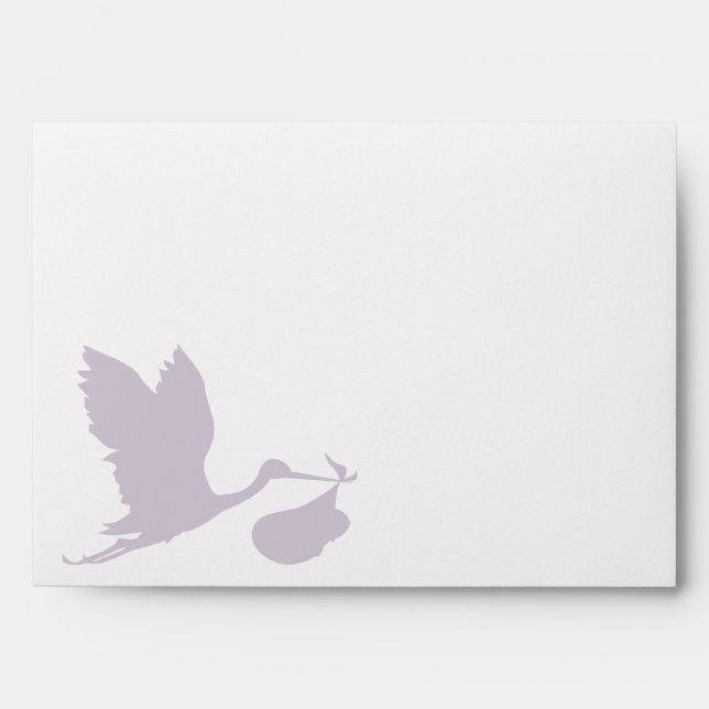 Lavender Stork Envelope (Front)