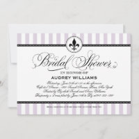 Lavender Stripe Fleur de Lis Wedding Shower