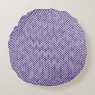 Lavender Striped Herringbone Round Pillow