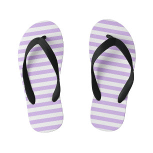 Lavender Striped Kid's Flip Flops