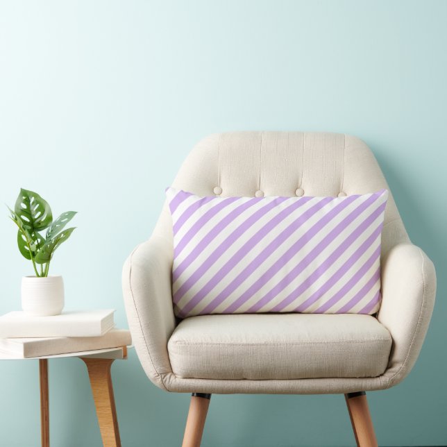 Lavender Striped Lumbar Pillow (Chair)