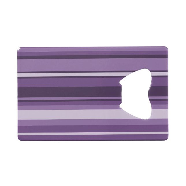 Lavender stripes credit card bottle opener (Back Horizontal)
