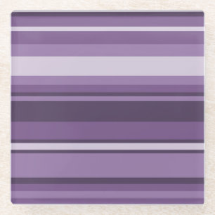 Lavender stripes glass coaster