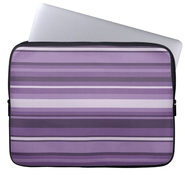 Lavender stripes laptop sleeve (Front)