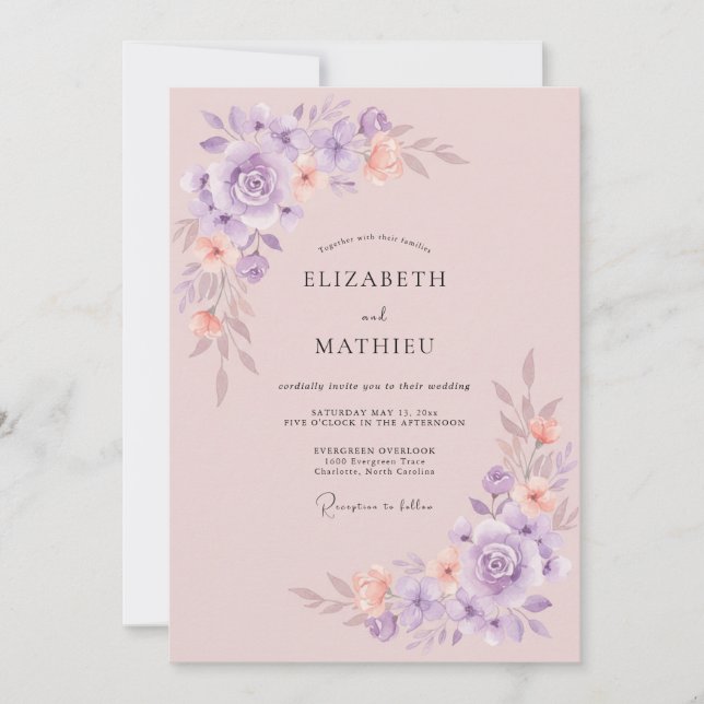 Lavender Sublime Spring Wedding Invitation (Front)