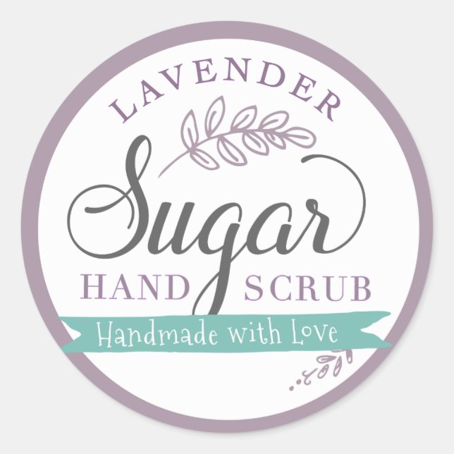 Lavender Sugar Scruter Étiquettes Custom Mason Jar (Devant)