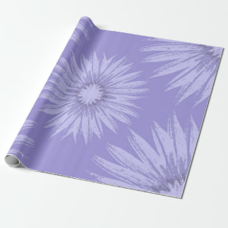Lavender Sunflowers on Purple Wrapping Paper