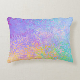 Lavender Sunrise Pastel Neon Alcohol Ink Abstract Accent Pillow