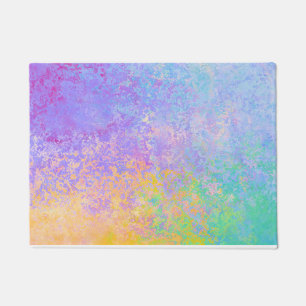 Lavender Sunrise Pastel Neon Alcohol Ink Abstract Doormat