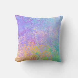 Lavender Sunrise Pastel Neon Alcohol Ink Abstract Throw Pillow