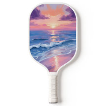 Lavender Sunset Purple Beach Ocean Watercolor