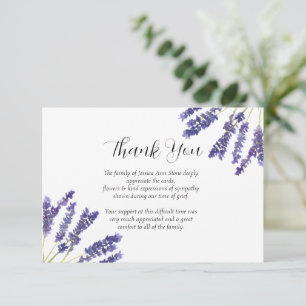 Lavender Sympathy Floral Funeral Thank you  Invitation