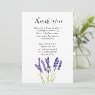 Lavender Sympathy Floral Funeral Thank you Invitation