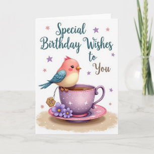 Lavender Teacup Birthday Card