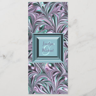 Lavender Teal Blue Wedding Program