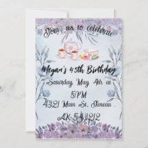 Lavender teapot flowers birthday 