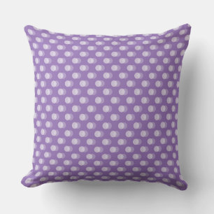 Lavender Tennis Ball Pattern on Purple Background Throw Pillow