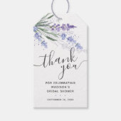 Lavender Thank You Bridal Shower Gift Tags (Front)