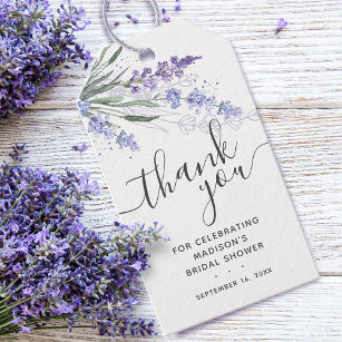 Lavender Thank You Bridal Shower Gift Tags