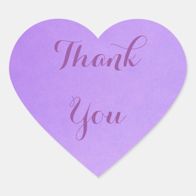Lavender Thank You Heart Sticker (Front)