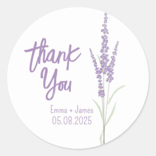 Lavender Thank You Sticker