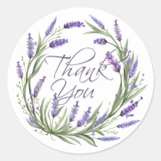Lavender Thank You Stickers