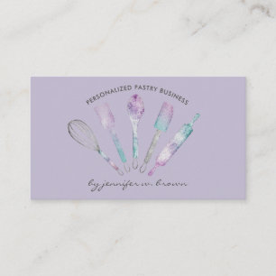 Lavender Theme Pastry Chef Home Made Bakery Business Card
