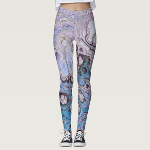 Lavender Tide Marble Abstract Leggings