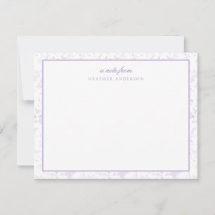 Lavender Toile Floral Personalized Stationery Card
