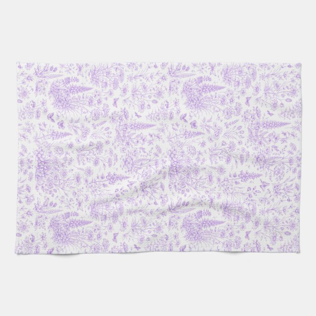 Lavender Toile Kitchen Towel (Horizontal)