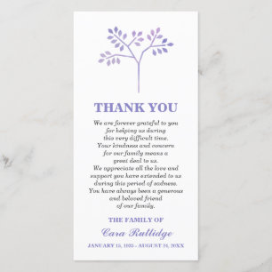 Lavender Tree Memorial Service Thank You