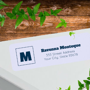 Lavender Trendy Personalized Monogram Letter Name