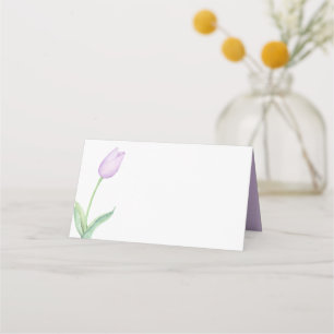 Lavender Tulip Solo Modern Purple Wedding Place Card