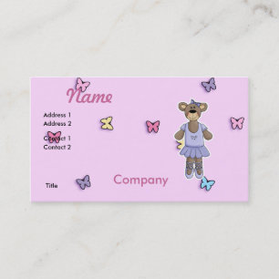 Lavender Tutu Ballerina Bear Business Card