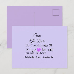 Lavender Twist Modern Typography Wedding Holiday Postcard